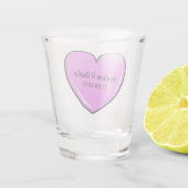 Schattigee Pink Heart aangepaste namen & datum sho Shot Glas (Achterkant)
