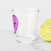 Schattigee Pink Heart aangepaste namen & datum sho Shot Glas (Rechts)