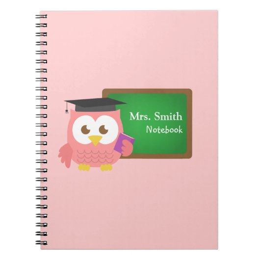 Schattigee Pink Owl Teacher Appreciation Day Notitieboek (Voorkant)