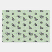 Schattigee PInk Paarse Cat Spider Wrapping Papier  Inpakpapier Vel (Voorkant 3)