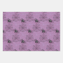 Schattigee PInk Paarse Cat Spider Wrapping Papier 
