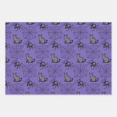 Schattigee PInk Paarse Cat Spider Wrapping Papier  Inpakpapier Vel (Voorkant 2)