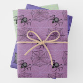 Schattigee PInk Paarse Cat Spider Wrapping Papier  Inpakpapier Vel (In situ)