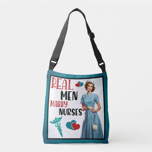 Schattigee Pinup_ Echte Mannen Trouwen Verpleegkun Crossbody Tas (Voorkant)