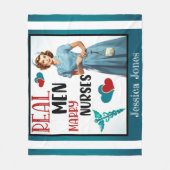 Schattigee Pinup_ Echte Mannen Trouwen Verpleegkun Fleece Deken (Voorkant)