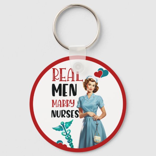 Schattigee Pinup_ Echte Mannen Trouwen Verpleegkun Sleutelhanger (Voorkant)