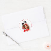 Schattigee Pinup_ Miss Sassy Ronde Sticker (Envelop)