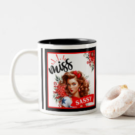 Schattigee Pinup_ Miss Sassy Tweekleurige Koffiemok