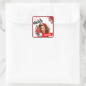 Schattigee Pinup_ Miss Sassy Vierkante Sticker (Tas)
