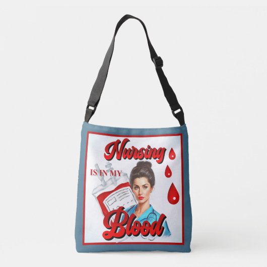 Schattigee Pinup_ Verpleegkunde in mijn bloed Crossbody Tas (Achterkant)