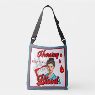 Schattigee Pinup_ Verpleegkunde in mijn bloed Crossbody Tas