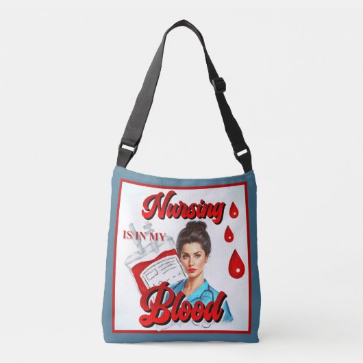 Schattigee Pinup_ Verpleegkunde in mijn bloed Crossbody Tas (Voorkant)
