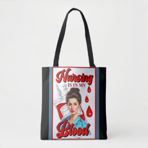 Schattigee Pinup_ Verpleegkunde in mijn bloed Tote Bag