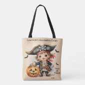 Schattigee Piraat Halloween Snoep Trick or treat Tote Bag (Achterkant)