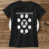 Schattigee Piraat Kat  Poot Gepersonaliseerde Sche T-shirt