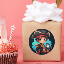 Schattigee piraat sticker