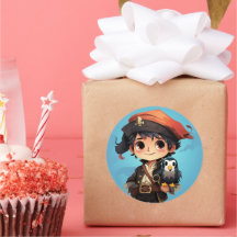 Schattigee piraat sticker