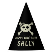 Schattigee piraat verjaardag schedel crossbones pa feesthoedjes (Voorkant)