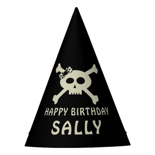 Schattigee piraat verjaardag schedel crossbones pa feesthoedjes (Voorkant)