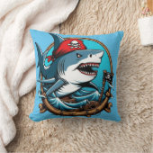 Schattigee piraathaai op een boot kussen (Deken)