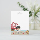 Schattigee Pirate Flat Note Kaart (Staand voorkant)