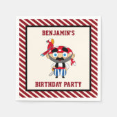 Schattigee Pirate Kids verjaardagsfeestje papier Servet (Voorkant)