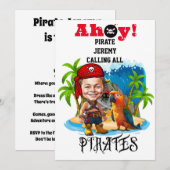 Schattigee Pirate Kind karikatuur op Treasure Isla Kaart (Voorkant / Achterkant)