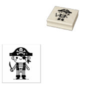 Schattigee Pirate Kinderen Rubberstempel (Gestempeld)