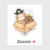Schattigee Pirate Sloth Sticker (Vel)