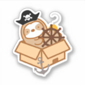 Schattigee Pirate Sloth Sticker (Voorkant)