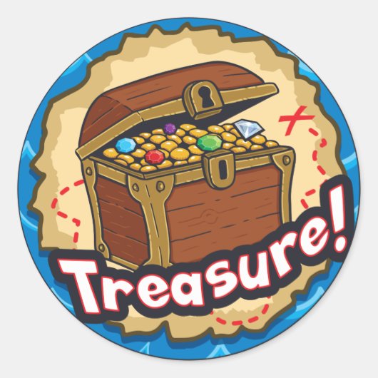 Schattigee Pirate Treasure Borst Sticker (Voorkant)