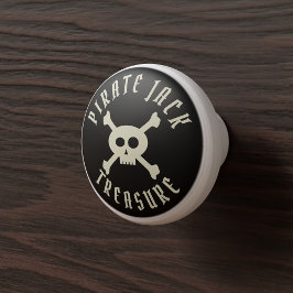Schattigee Pirate Treasure Skull Crossbones Kabine Keramische Knop