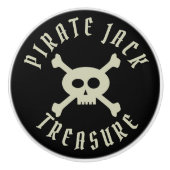 Schattigee Pirate Treasure Skull Crossbones Kabine Keramische Knop (Voorkant)