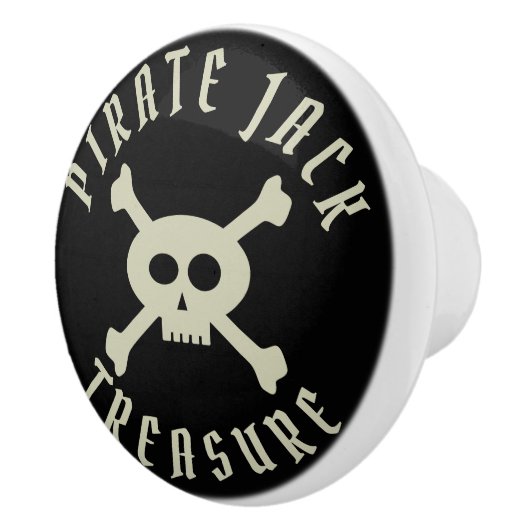 Schattigee Pirate Treasure Skull Crossbones Kabine Keramische Knop (Rechts)