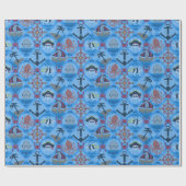 Schattigee piraten cadeaupapier (Vlak)