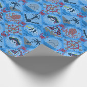 Schattigee piraten cadeaupapier (Hoek)