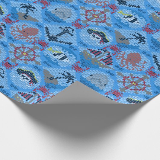 Schattigee piraten cadeaupapier (Hoek)