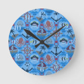 Schattigee piraten ronde klok (Voorkant)