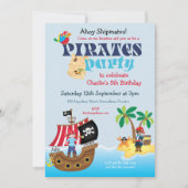 Schattigee piraten Shipmates Boys Verjaardagsfeest Kaart (Voorkant)