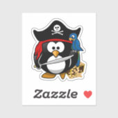 Schattigee Piratenpinguïn met papegaai Sticker (Vel)