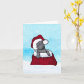 Schattigee Pit Bull kerst Kaart (Gele Bloem)