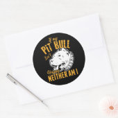 Schattigee Pit Bull Mam Pap Puppy Dog Funny Pitbul Ronde Sticker (Envelop)