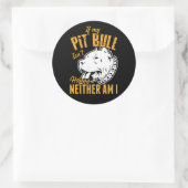 Schattigee Pit Bull Mam Pap Puppy Dog Funny Pitbul Ronde Sticker (Tas)