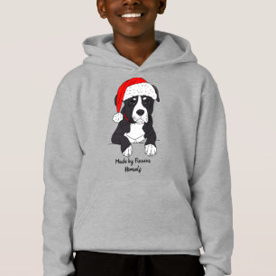 Schattigee Pitbull Cartoon met Santa Hat