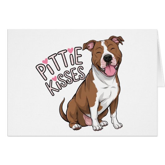 Schattigee Pitbull Denken van Je houdt van Pittie (Voorkant Horizontaal)