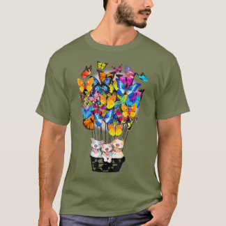 Schattigee Pitbull Dog Butterfly Hete Luchtballon T-shirt