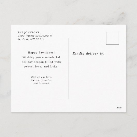 Schattigee Pitbull Dog en Mistletoe Kerstmis Feestdagenkaart (Achterkant)