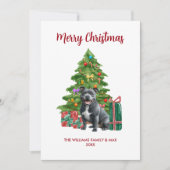Schattigee Pitbull Dog Familie Kerst Feestdagenkaart (Voorkant)