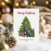 Schattigee Pitbull Dog Familie Kerst Feestdagenkaart