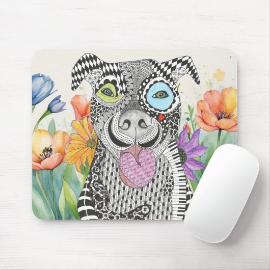 Schattigee Pitbull Dog Mousepad Muismat (Met muis)